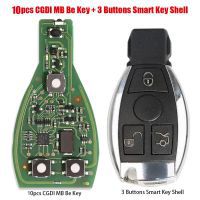 10 PCS original cgdi MB be Key v1.3 avec boîtier à clé intelligente 3 boutons pour Mercedes - Benz