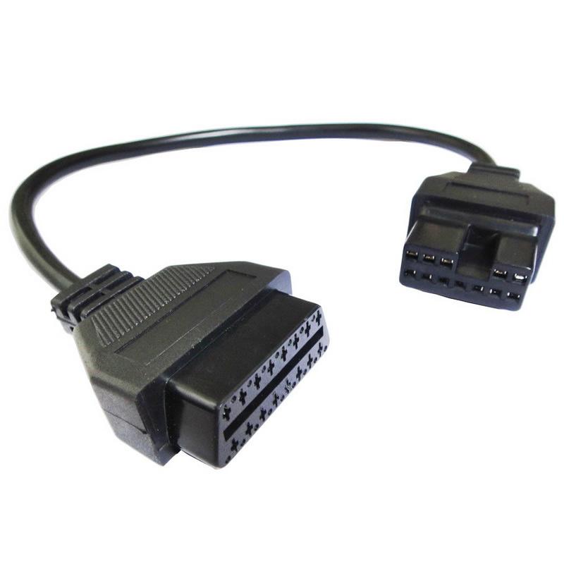 12 pin OBD2 connecteur adaptateur Mitsubishi auto diagnostic tool black head