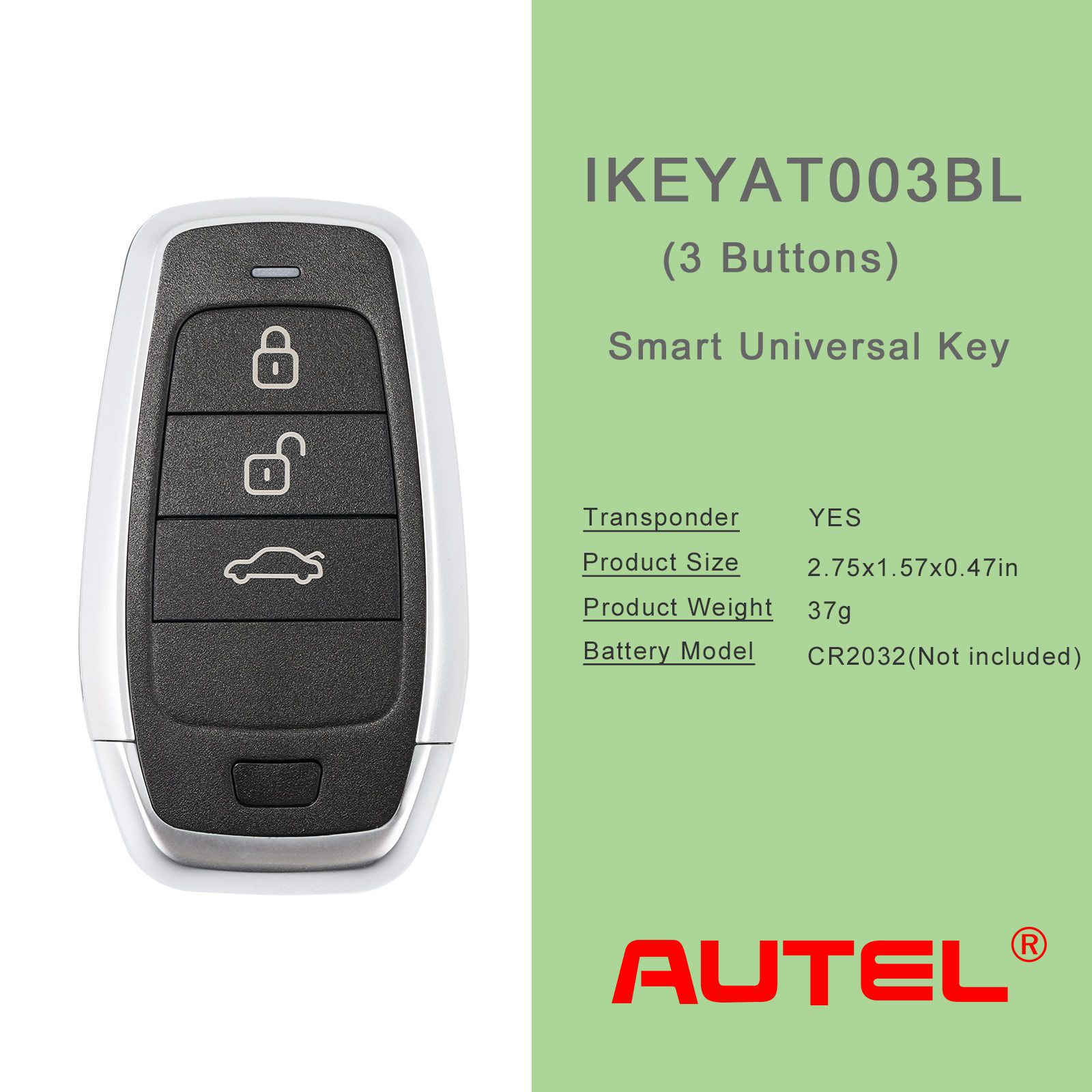 Autel ikeyat003bl 3 boutons clés intelligentes universelles indépendantes 5pcs / lot