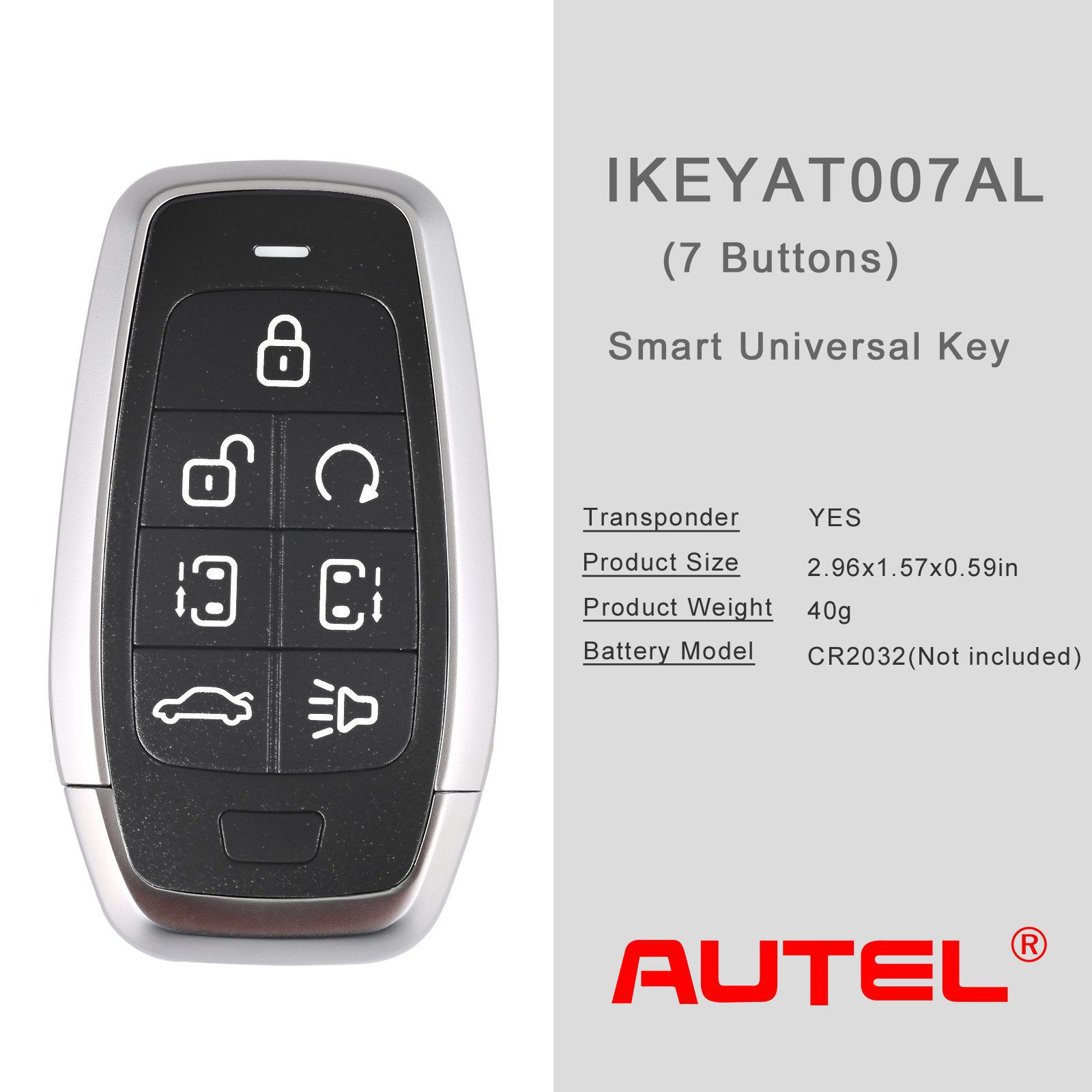 Autel ikeyat007al 7 boutons clés intelligentes universelles indépendantes 5pcs / lot