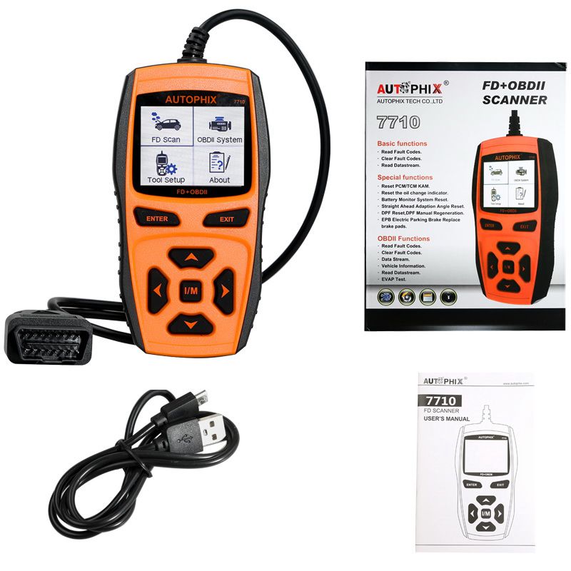 Autophix auto diagnostics Tool 7710 obdi OBD2 scanner for Ford Motor Fault code reader + ABS SRS Safety Airbag EPB Oil Reset