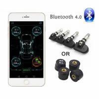 Nouveau TPMS Bluetooth 4.0 Système de surveillance de la pression des pneus 4 fonctionnement des capteurs internes et externes affichage de l'application mobile Android / iOS