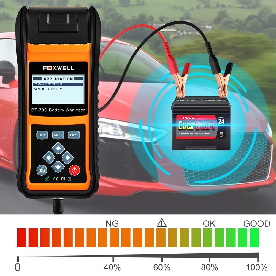 Fxwell bt780 - 12V battery test instrument 0 - 1000 - a vehicle AGM gel EBP Battery analyser
