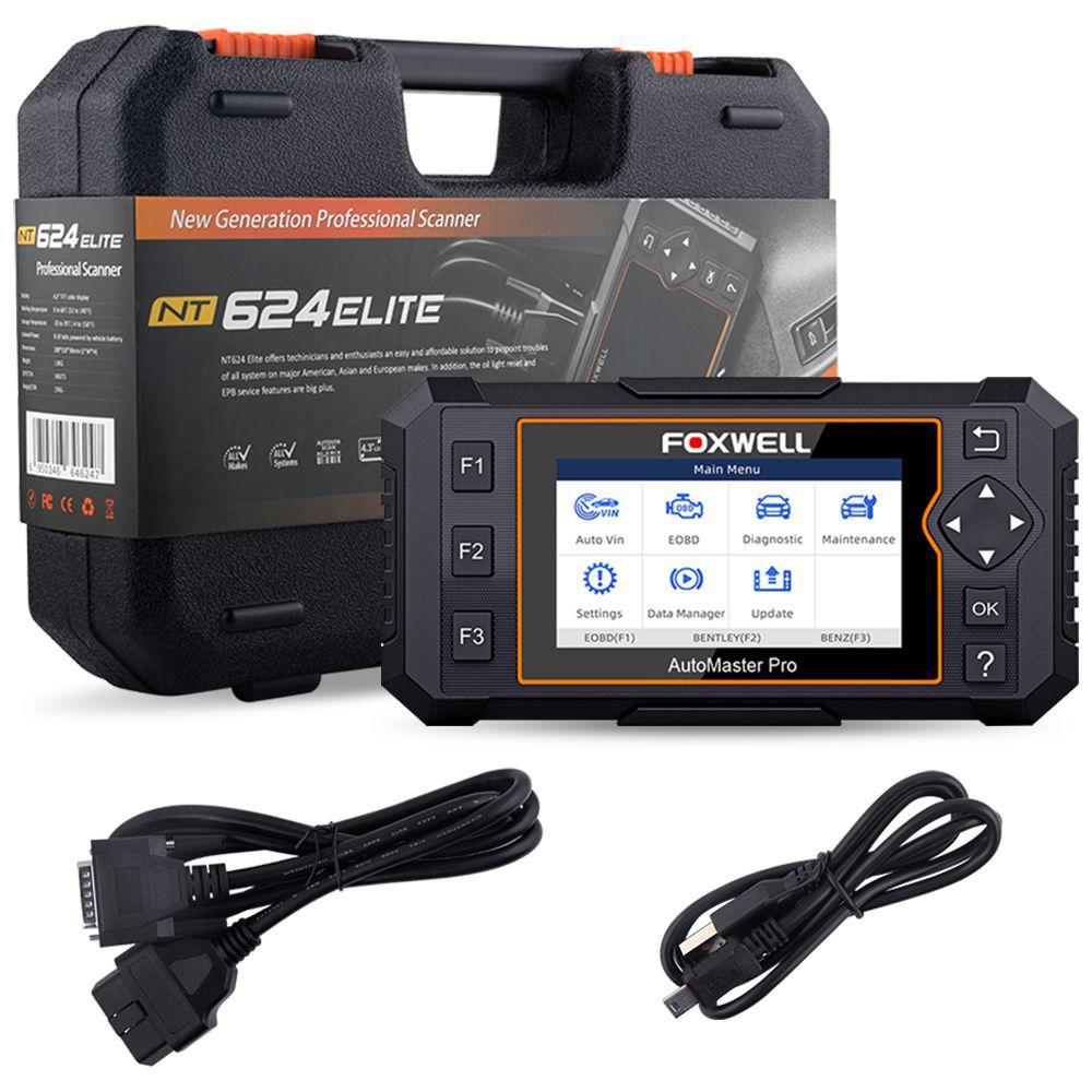 Fxwell nt624 Elite OBD2 scanner system abd2 Automotive scanner EPB Oil Reset diagnostics Tool Automobile Parts Free Update