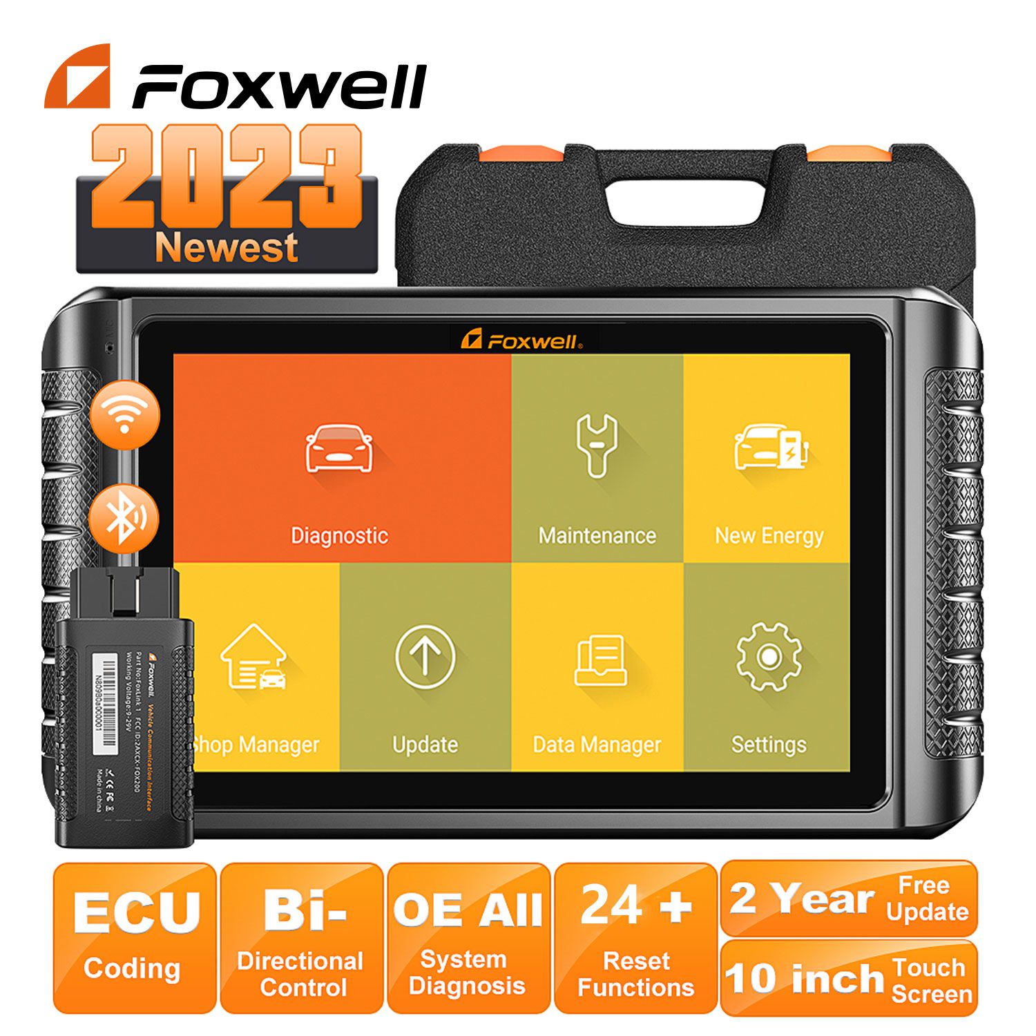 2023 foxwell nt909 OBD2 scanner bidirectionnel ECU encodage tous les systèmes outil de diagnostic automobile can - FD / doip FCA autoauth scanner