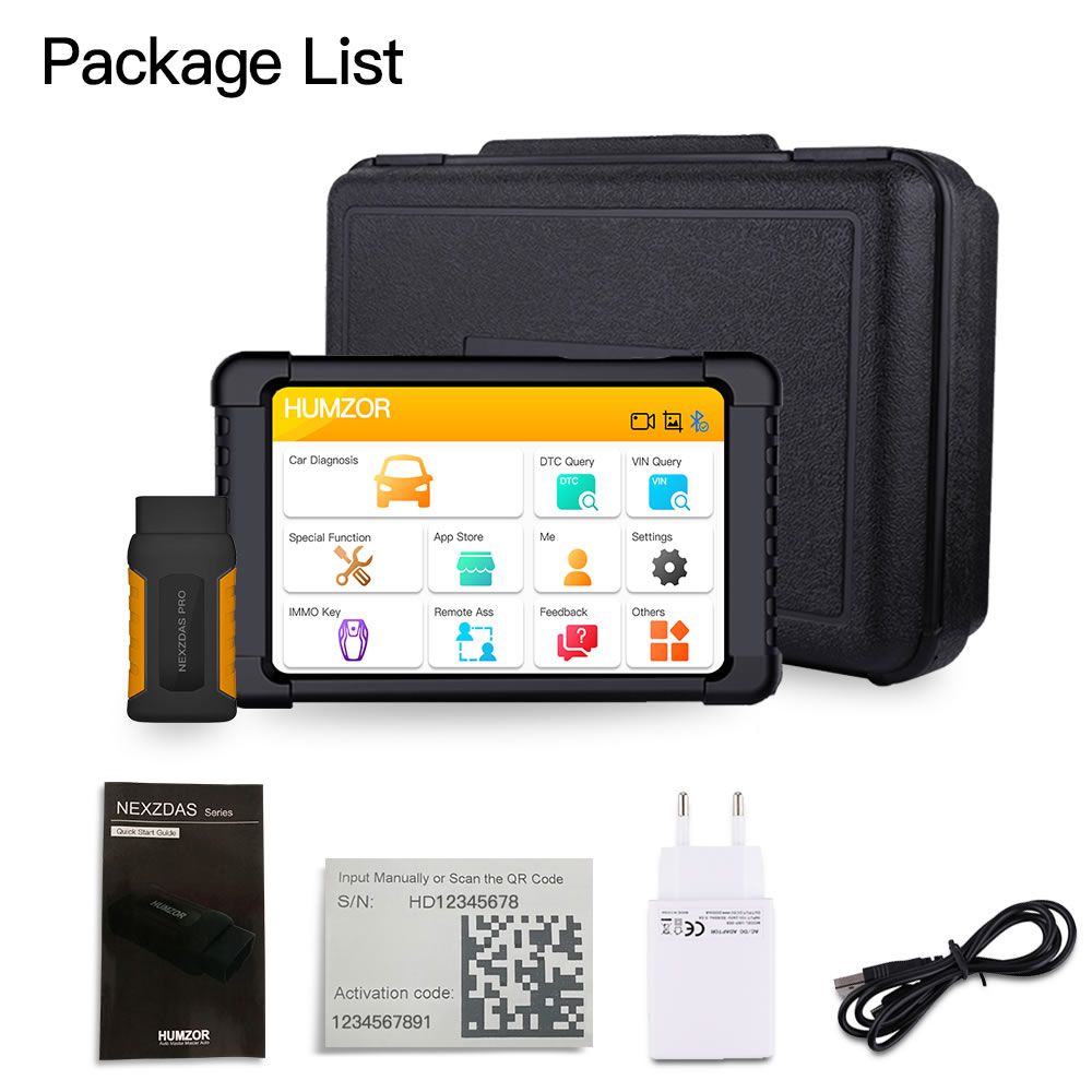 Humzor NexzDAS Pro Perodua Bluetooth 10inch Tablet Full System Auto Diagnostic Tool Professional OBD2 Scanner with IMMO/ABS/EPB/SAS/DPF/Oil Reset