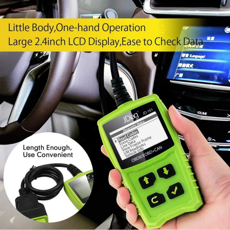 Jdiag jd101 code reader Engine Scanning Tool check Engine Light Vehicle Diagnostic tool OBD2 Automatic Test and battery test