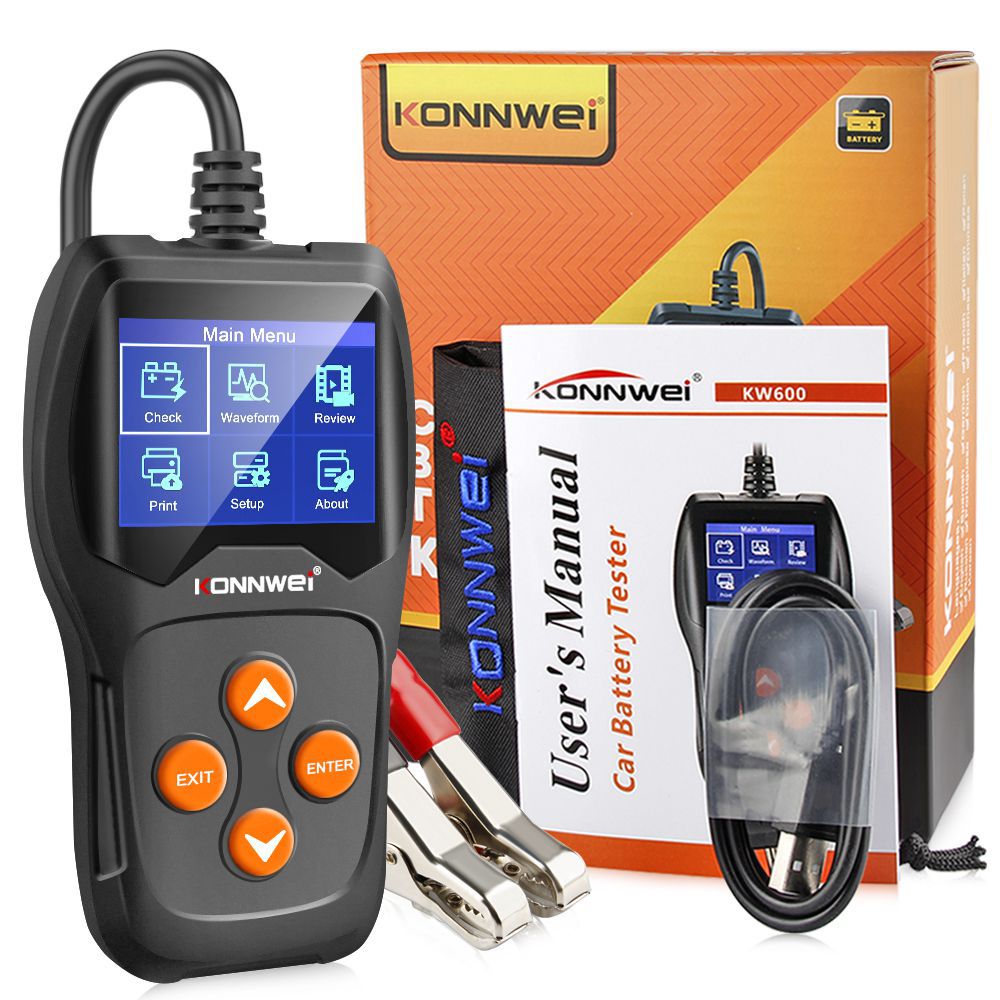 Conway kw600 Automotive Battery tester 12V 100 to 2000cca 12V Battery tool for Automotive Fast Start charge Diagnosis