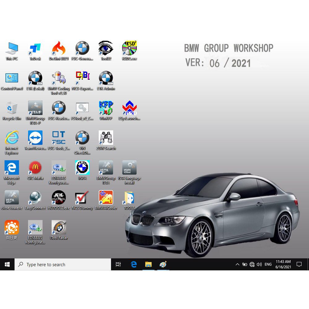 Version 2022.6 BMW ICOM Software HDD win10 System ISTA - d 4.35.20 ISTA - P 3.68.0.0008, Engineer Programming 500GB Hard Drive