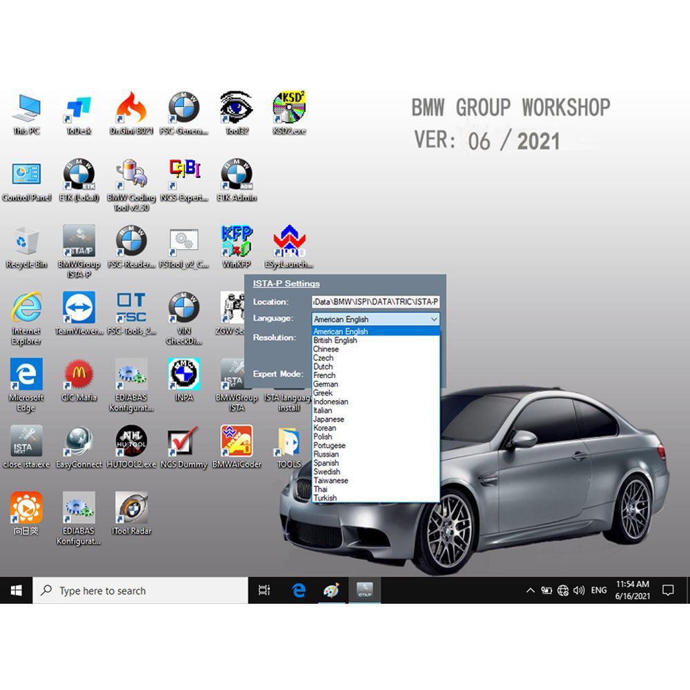 Version 2022.6 BMW ICOM Software HDD win10 System ISTA - d 4.35.20 ISTA - P 3.68.0.0008, Engineer Programming 500GB Hard Drive