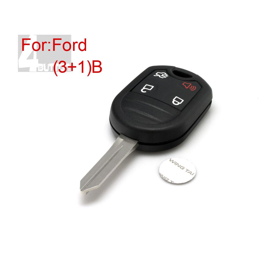 Remote Key Shell 3 + 1 bouton pour Ford 10pcs / lot
