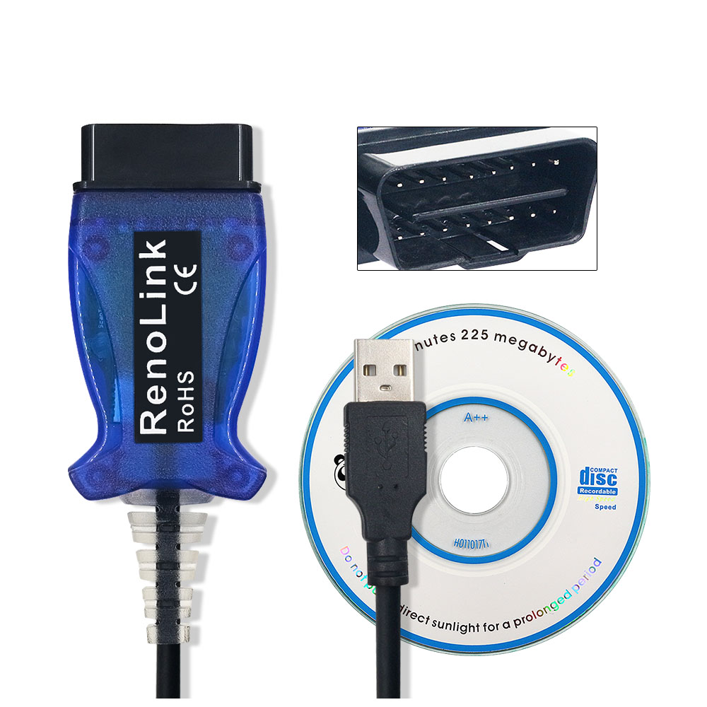 Renolink OBD2 Renault ECU Programmer support Renault Key Programmation Airbag reset