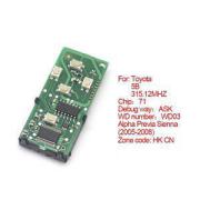 Toyota Smart Card 5 button 31512mhz: