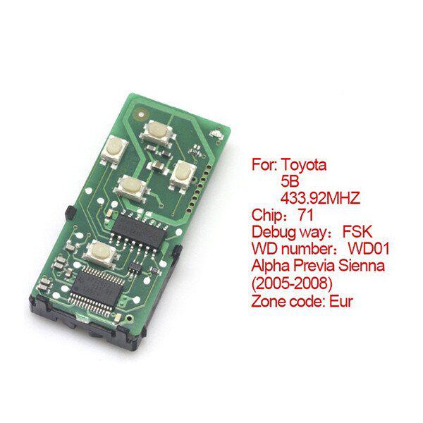 Toyota Smart Card 5 button 433.92mhz No 261451 - 0780eure