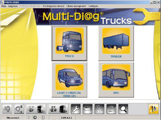 V2011c est multi - Diag Bluetooth multilingue camion de diagnostic gratuit réactivé.