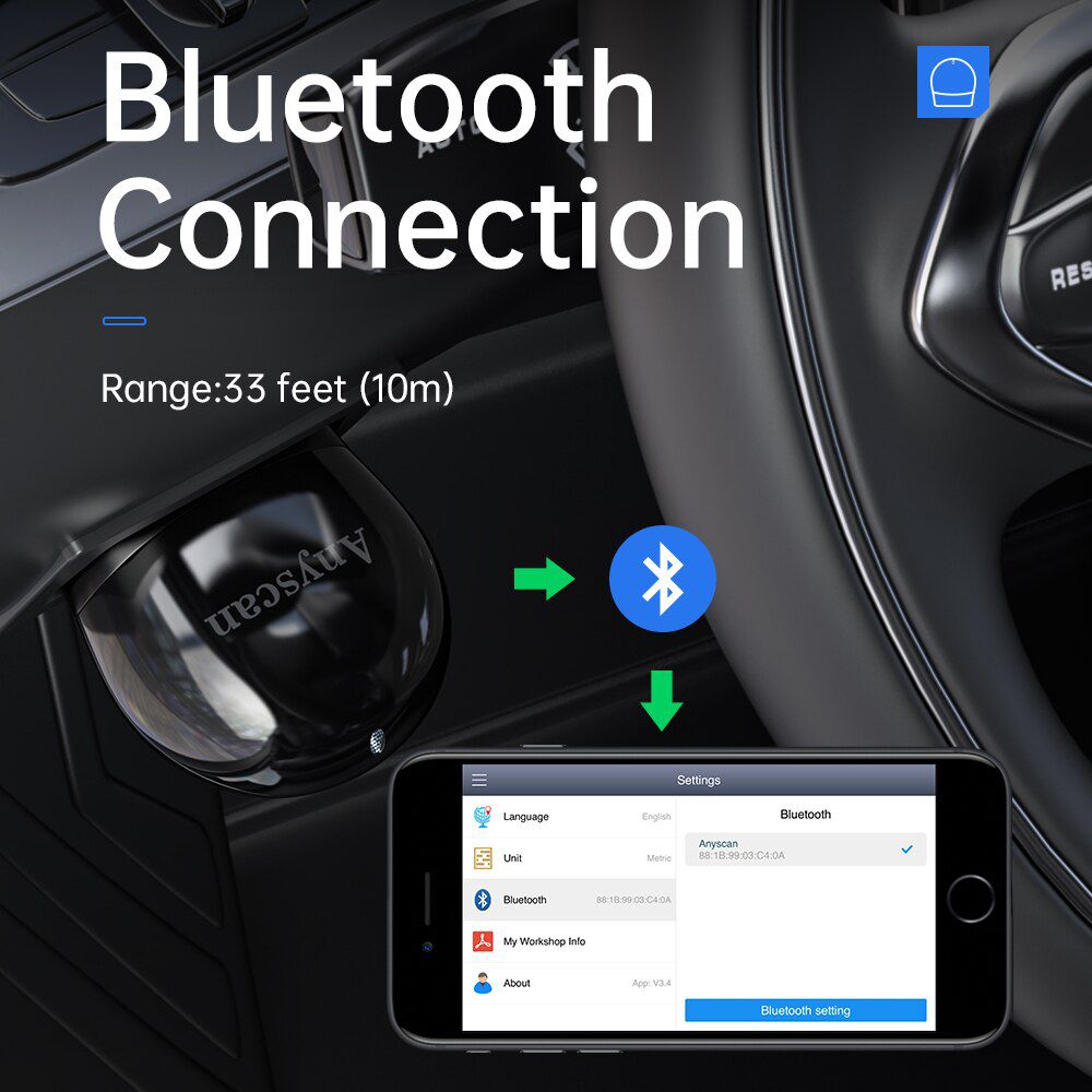 Xtool asd60 OBD2 scanner pour Mercedes - Benz Volkswagen BMW Automated obd II code reader prend en charge iOS / Android avec 15 Fonctions de réinitialisation