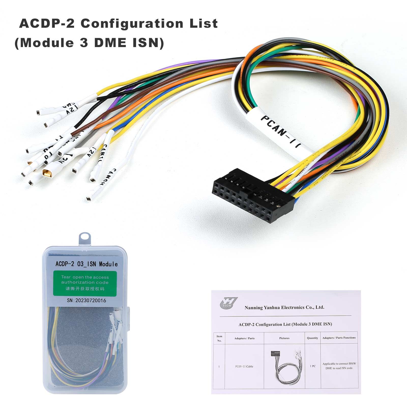 Yanhua Mini ACDP-2 BMW CAS Package avec Module1 CAS Module et Module3 ISN Module et N20/N55/B38 Banque Interface Board