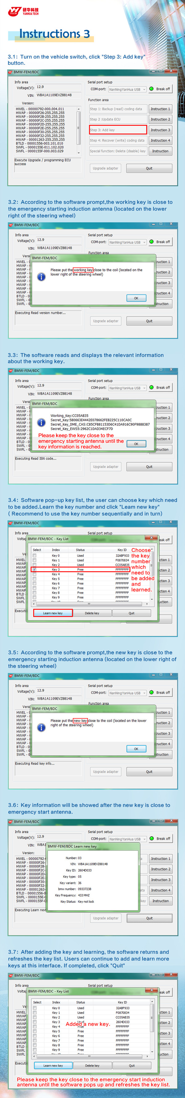 BMW FEM Key programmer user Directive 3
