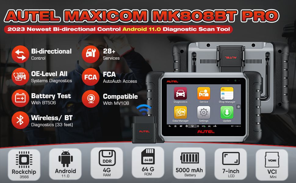 Autel maxicom mk808bt professionnel