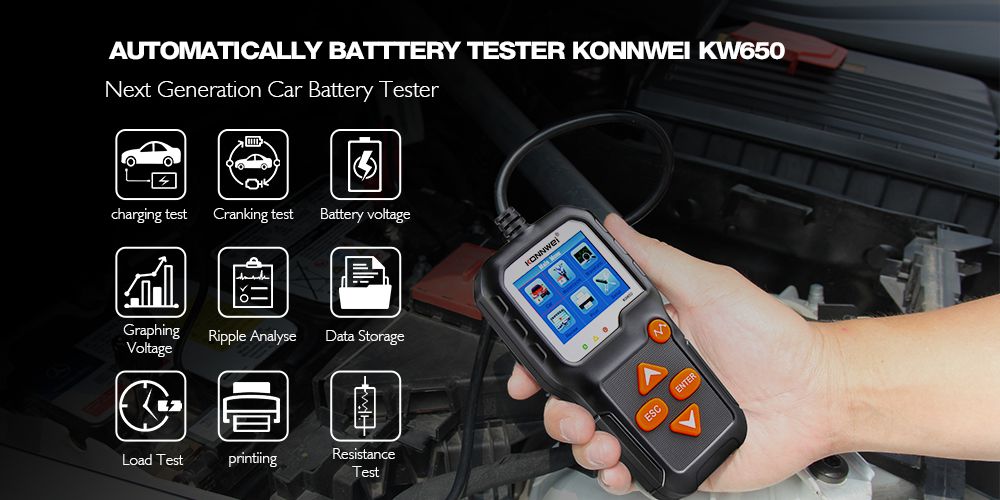 Kangwei kw600 testeur de batterie automobile