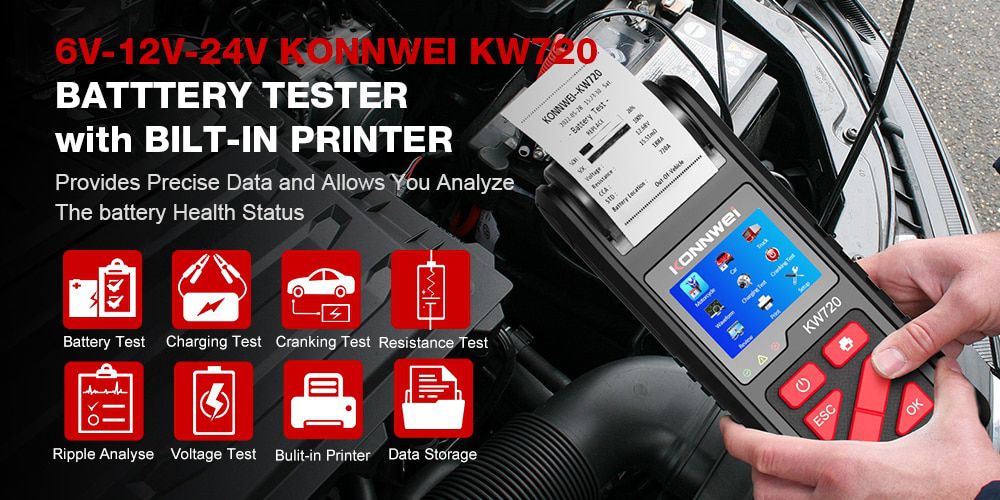 Konnwei kw720 6V / 12V / 24V batterie de camion de moto te