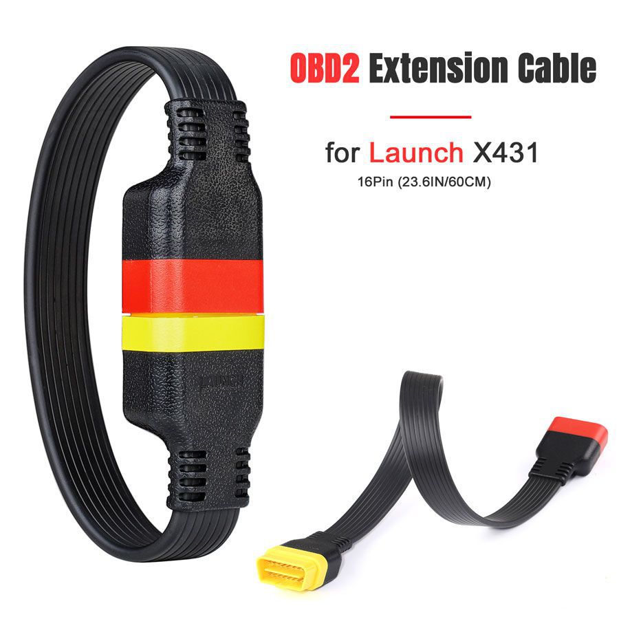 Câble d'extension OBD2 16 broches 23.6in / 60cm pour le lancement x431