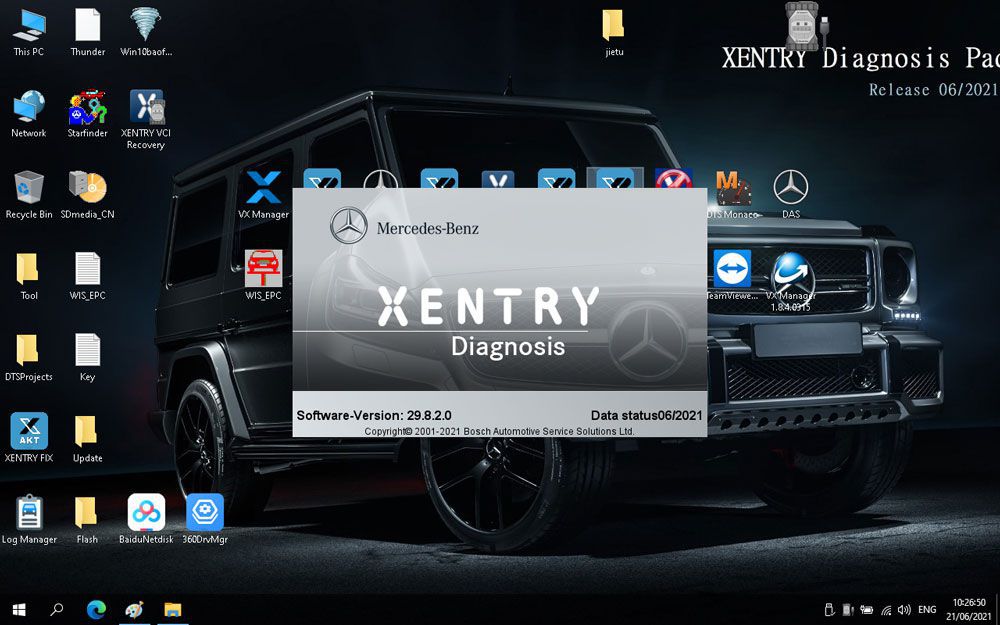 V2021.6 vxdiag Benz Star C6 OEM xentry diagnostic VCI 500GB logiciel SSD avec keygen