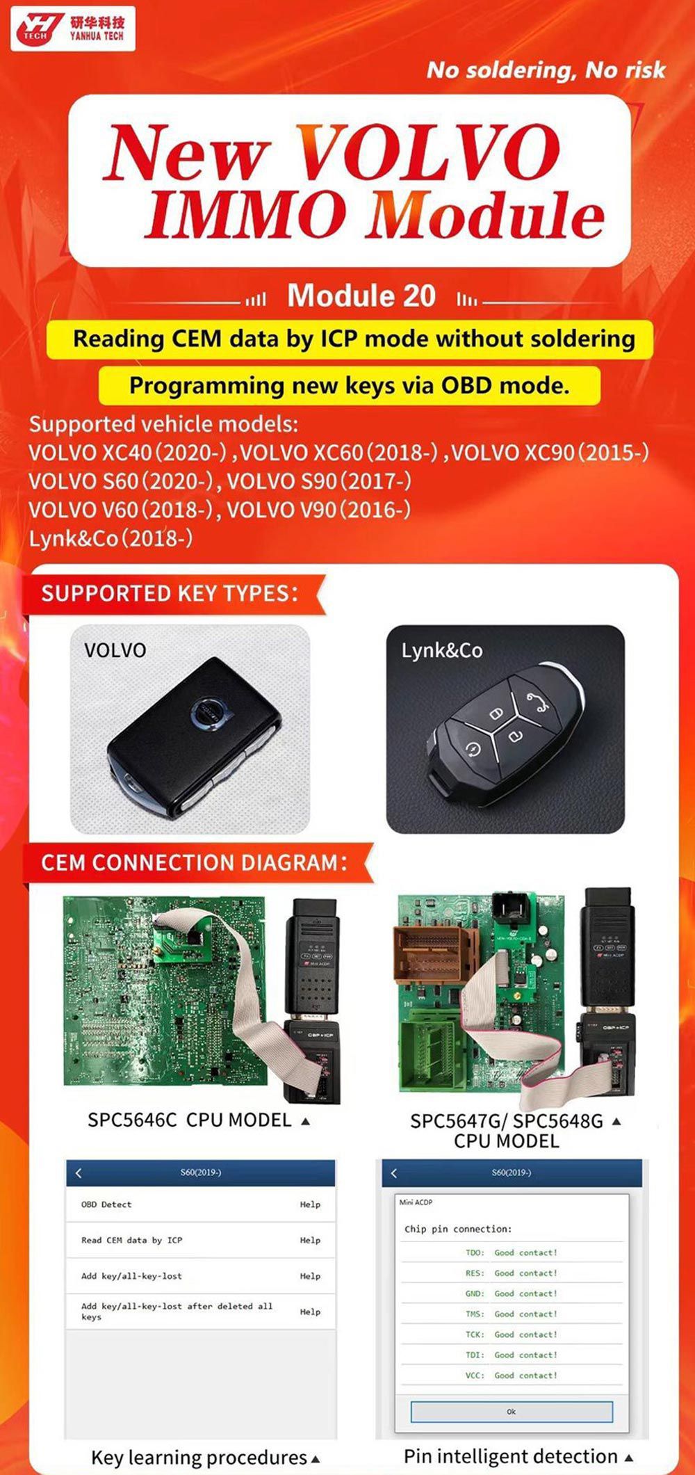 Yanhua ACDP nouveau Volvo immo module 20 avec licence a302