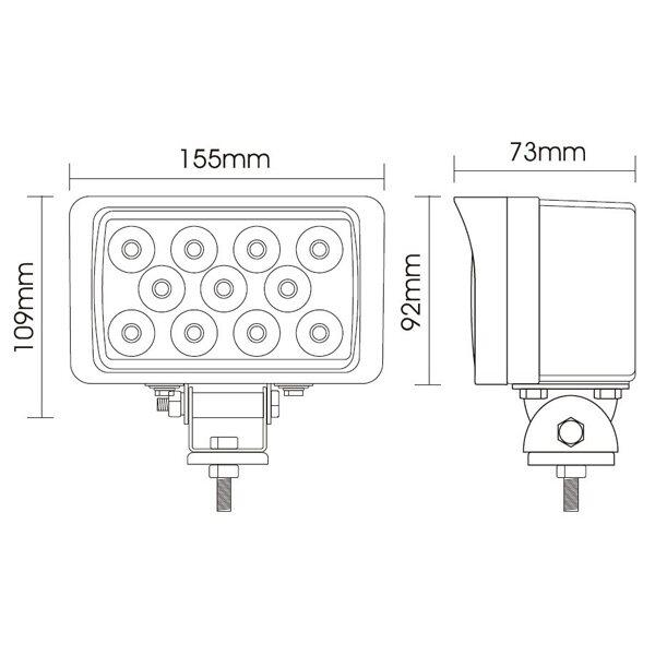 33 W point / inondation LED Working Car jeep IP67 125 V 24V blanc