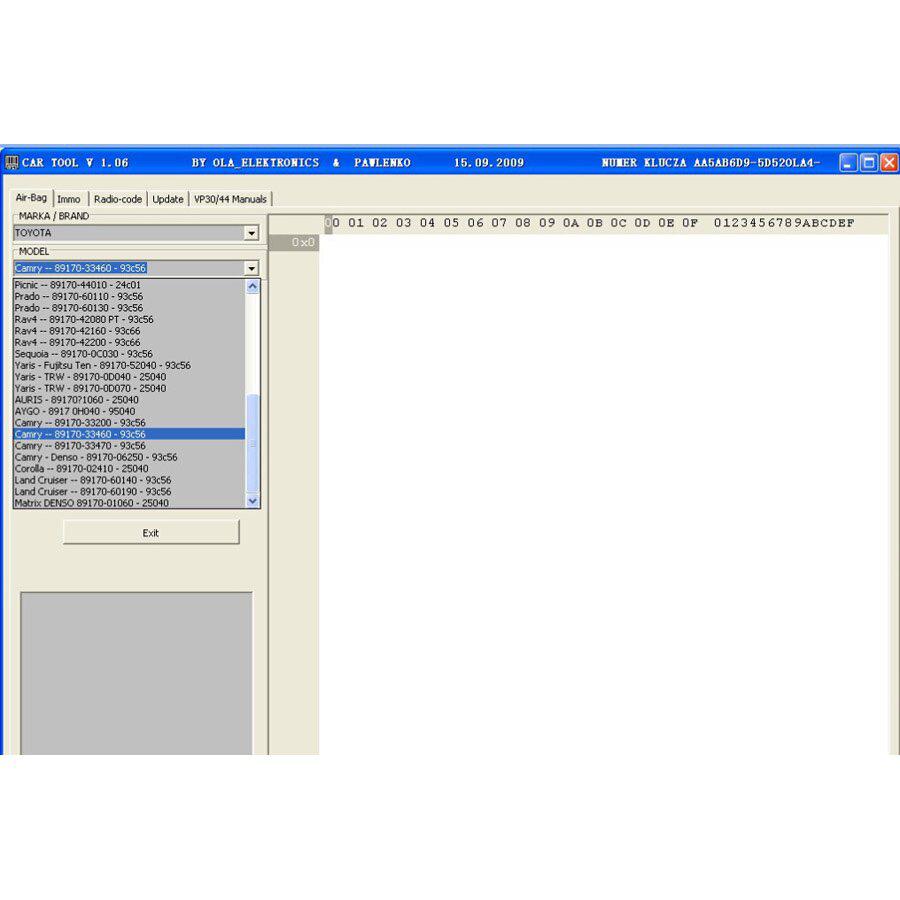 Logiciel d 'outil d' automobile V1.06 immo et remplacement d 'airbag