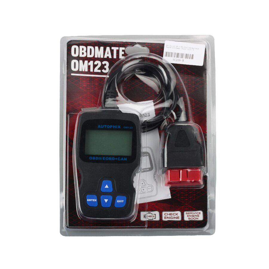 New Generation om123 OBD2 eobd portable Motor code reader multilingue (Black)