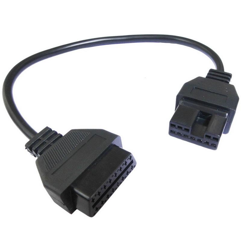 12 pin OBD2 connecteur adaptateur Mitsubishi auto diagnostic tool black head