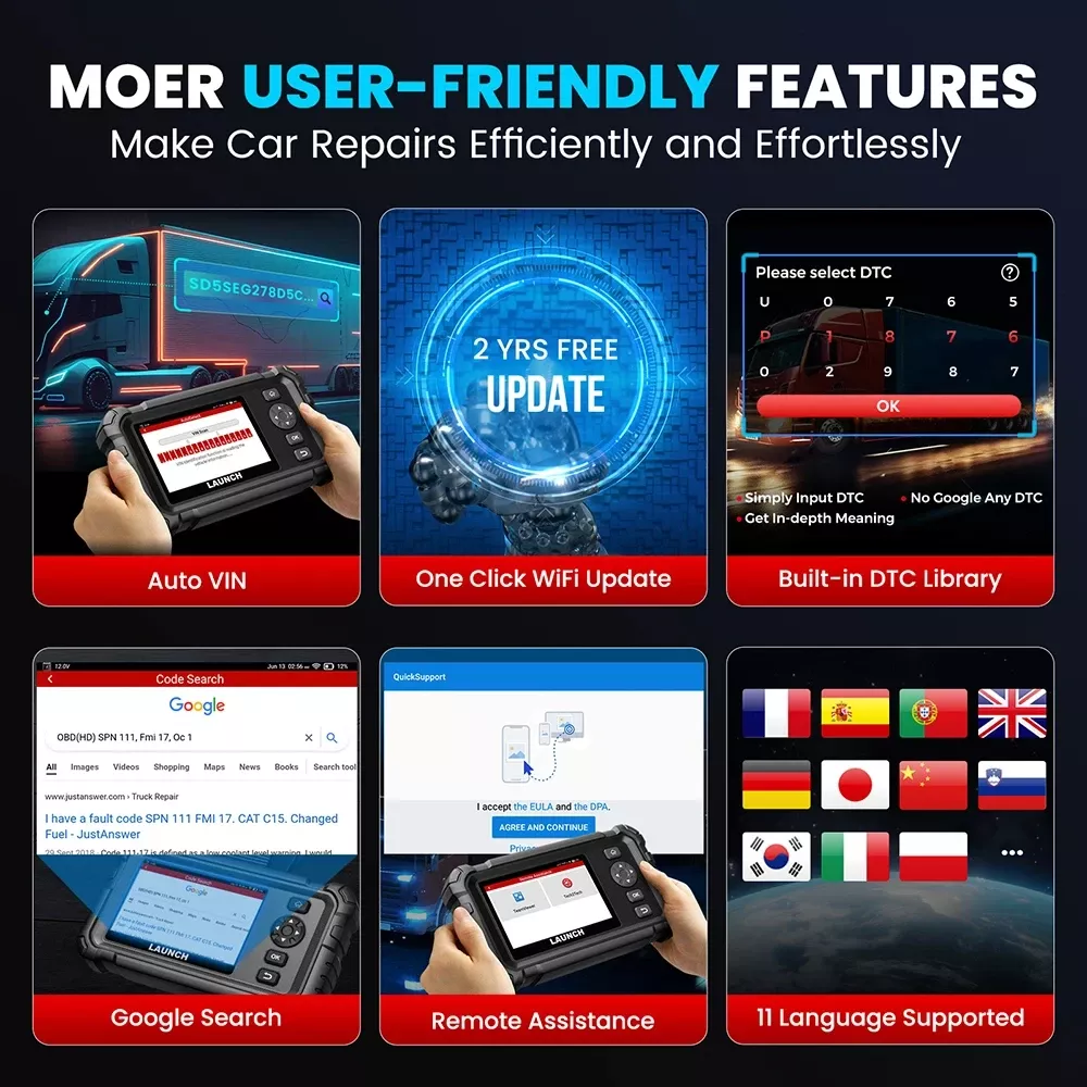 2025 nouveau lancement CRP129 HD Elite 24V lourd camion diagnostic outil de balayage X431 CRP129 HD véhicule commercial HD OBD2 scanner
