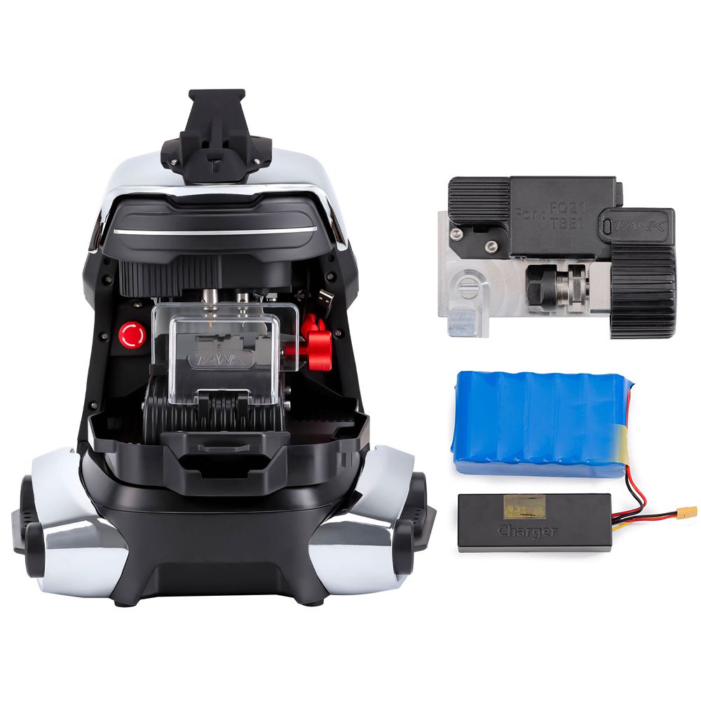 2M2 TANK 2 Pro TANK II Pro CNC Key Cutting Machine Ajouter des clés de maison Mul-T-lock, Dimple, clés multi-point avec pince FO21 et batterie