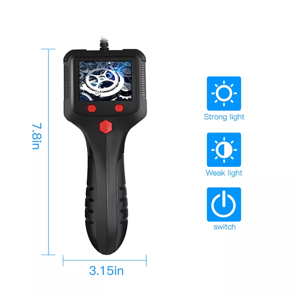 Caméra endoscopique industrielle portative de 5,5 mm avec écran IPS de 2,4 pouces IP67 HD Borescope d'inspection 6 moteur de véhicule LED réglable