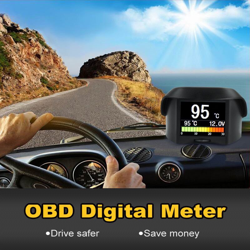 Ancel a202 ordinateur de voiture OBD2 voiture vitesse numérique consommation de carburant thermomètre outil de balayage OBD2