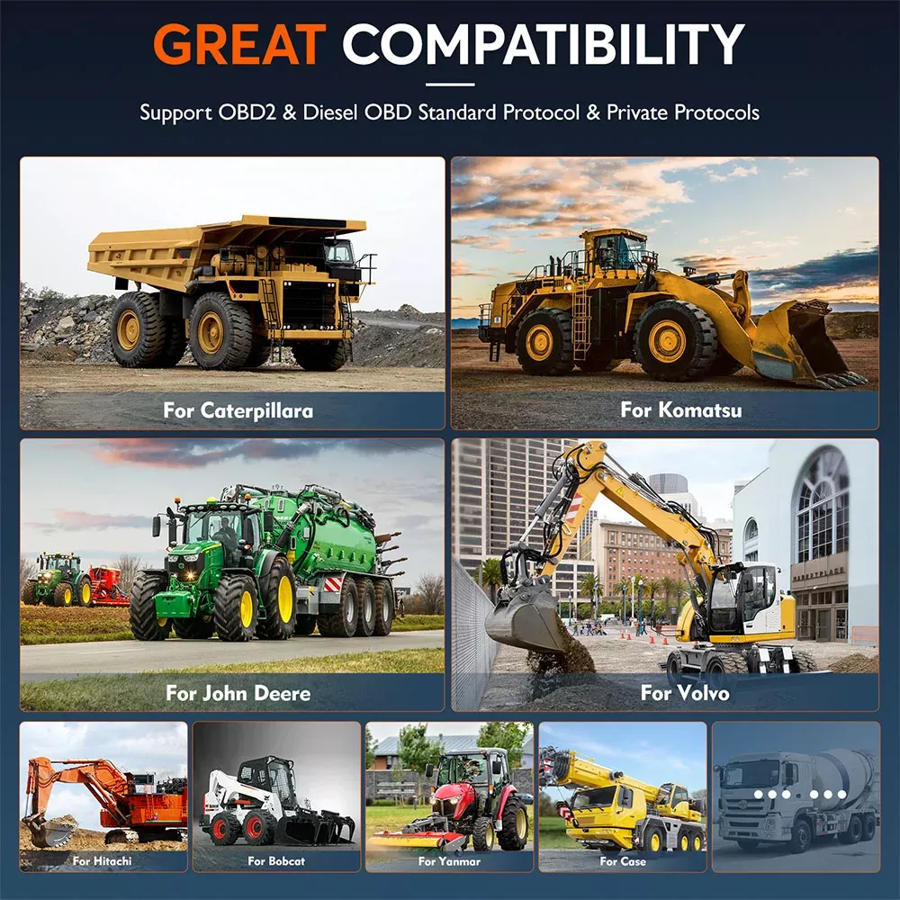 ANCEL HD3600 outil de balayage de machines de construction D-P-F outils de balayage de camion lourd système complet pour Caterpillar/Komatsu/Volvo