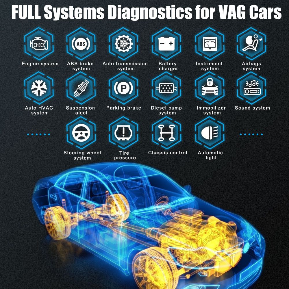 Outil de diagnostic de voiture de scanner d'Ancel vd700 OBD2 outil de scanner de voiture de diagnostic de Réinitialisation d'huile d'ABS d'airbag de balayage de système complet