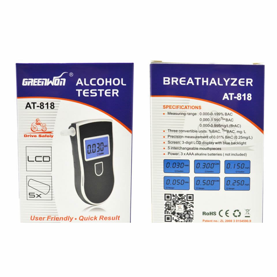 At - 818 Digital Alcohol Test Instrument for Respiration analyzer
