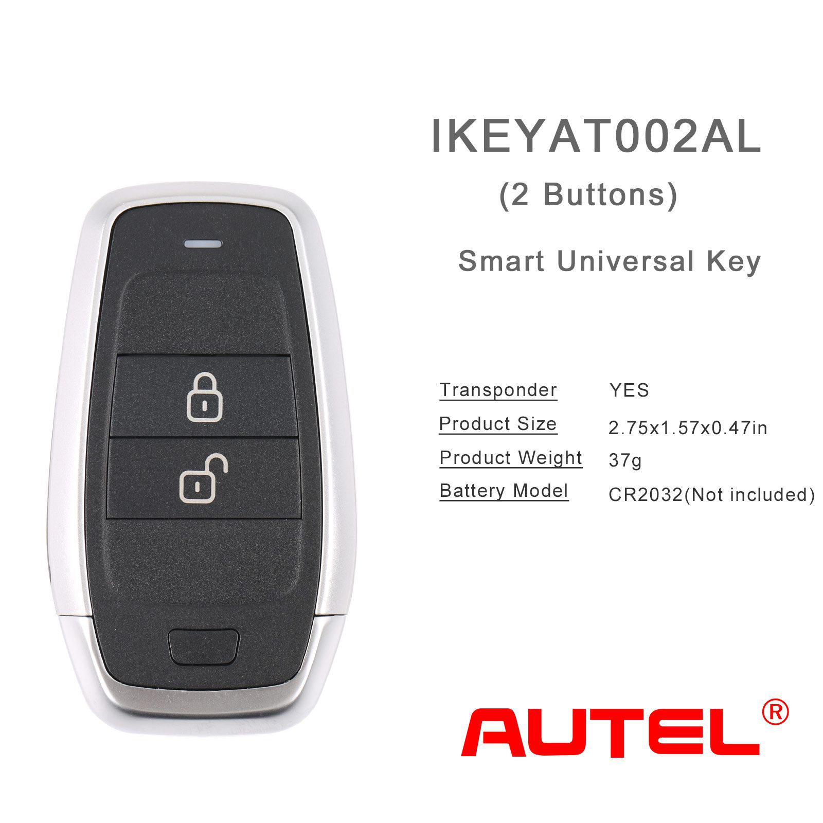 Autel ikeyat002al 2 boutons clés intelligentes universelles indépendantes 5pcs / lot