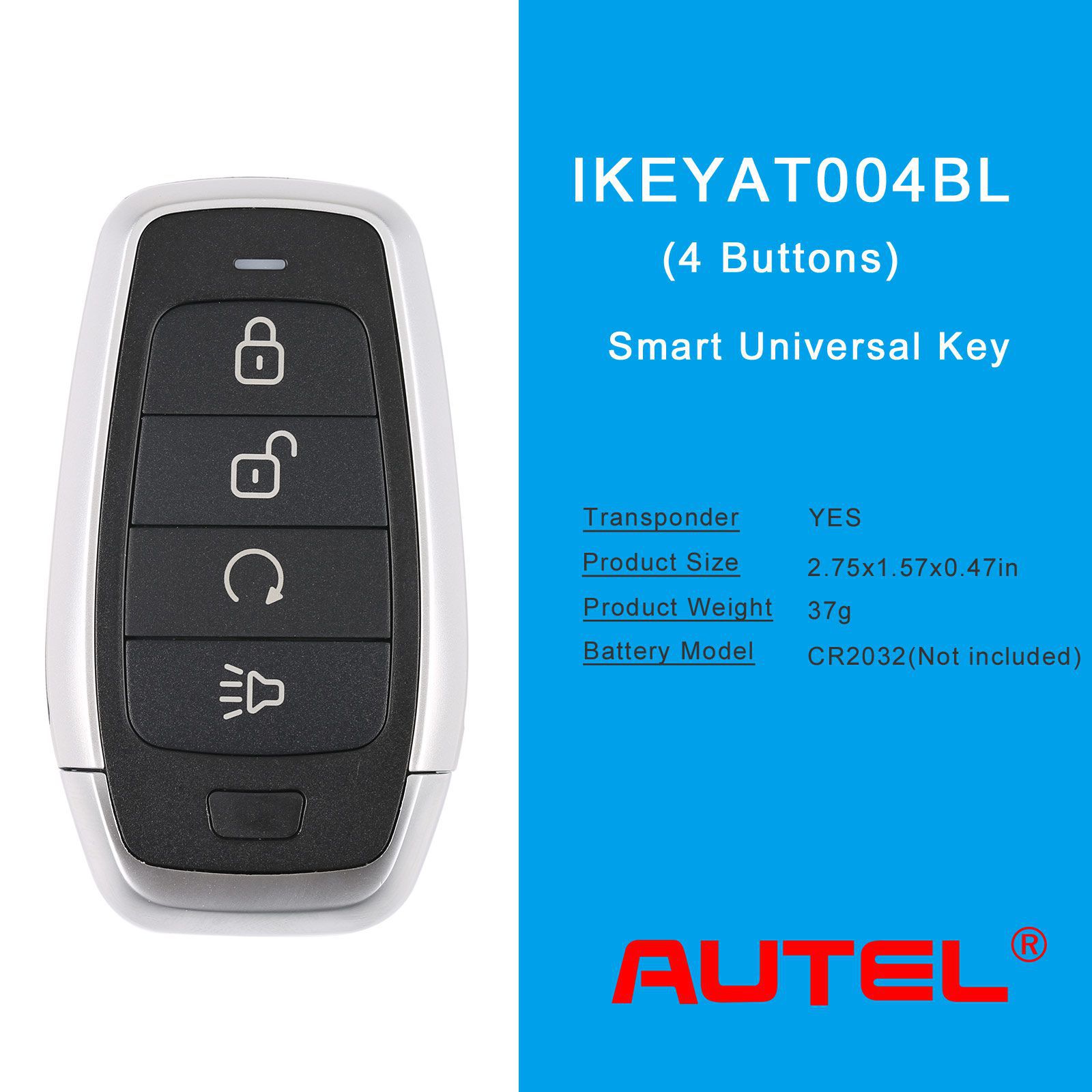 Autel ikeyat004bl 4 boutons clés intelligentes universelles indépendantes 5pcs / lot
