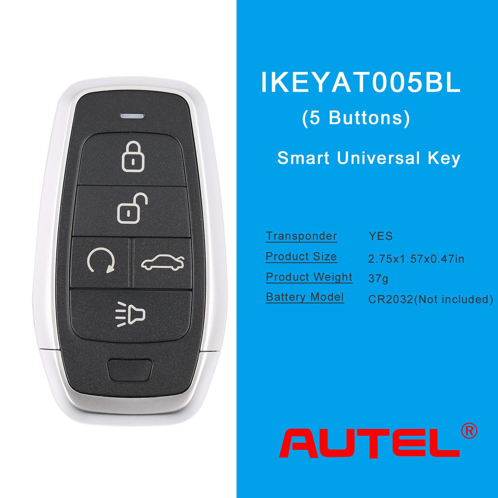 Autel ikeyat005bl 5 boutons clés intelligentes universelles indépendantes 5pcs / lot