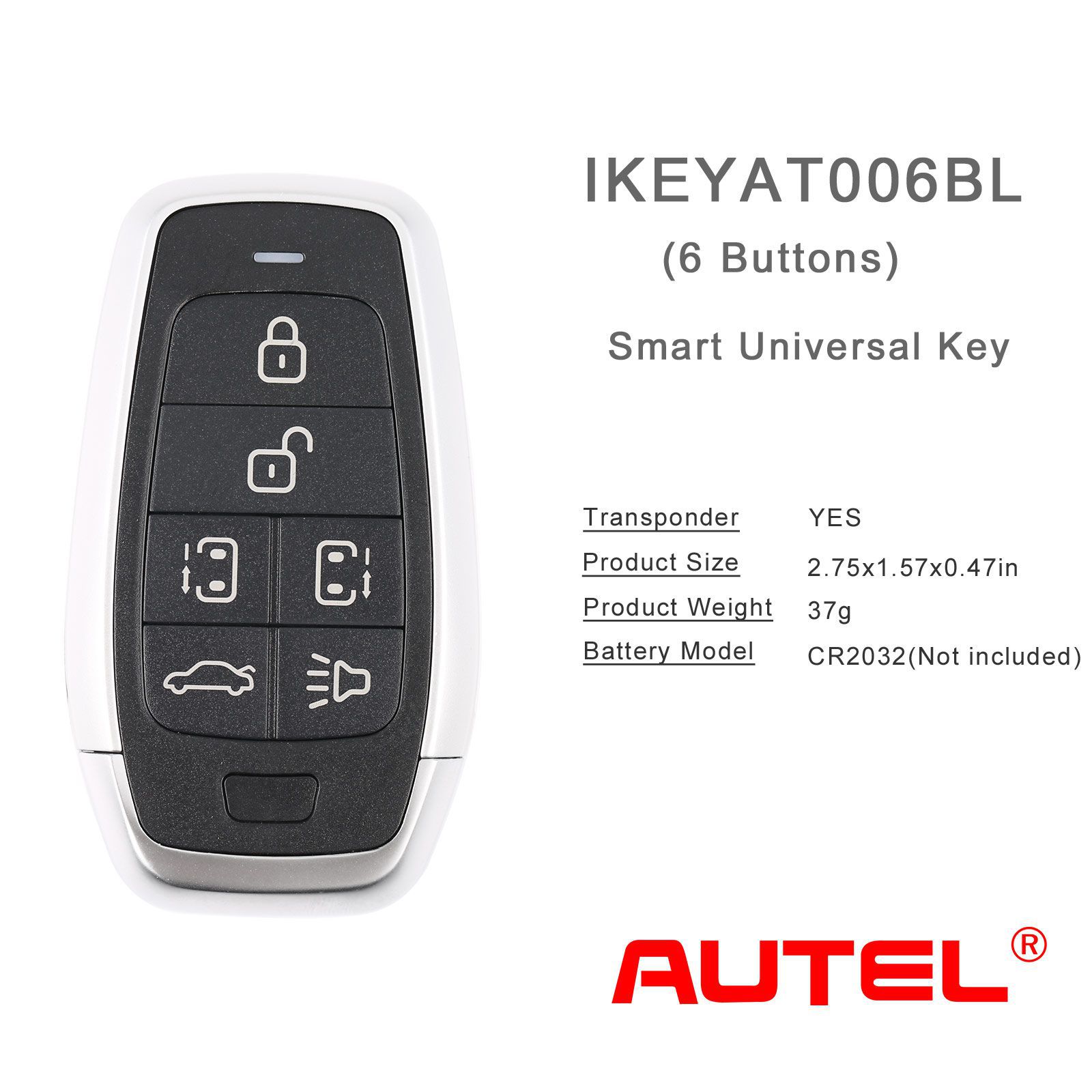 Autel ikeyat006bl 6 boutons clés intelligentes universelles indépendantes 5pcs / lot