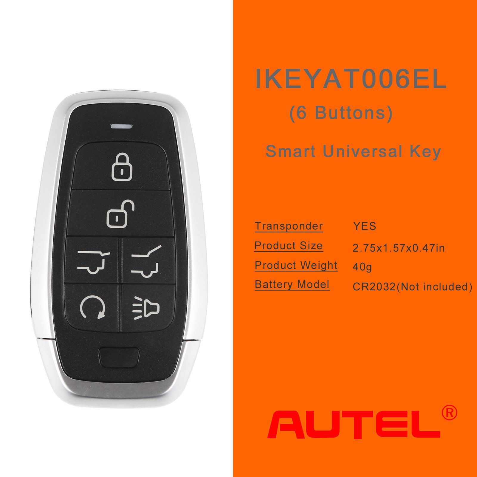 Autel ikeyat006el 6 boutons clés intelligentes universelles indépendantes 5pcs / lot