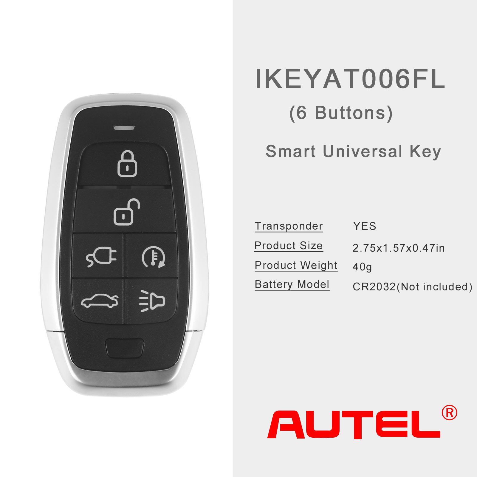 Autel ikeyat006fl 6 boutons clés intelligentes universelles indépendantes 5pcs / lot