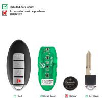 Autel ikeyns004al Nissan 4 boutons clés intelligentes universelles 5pcs / lot