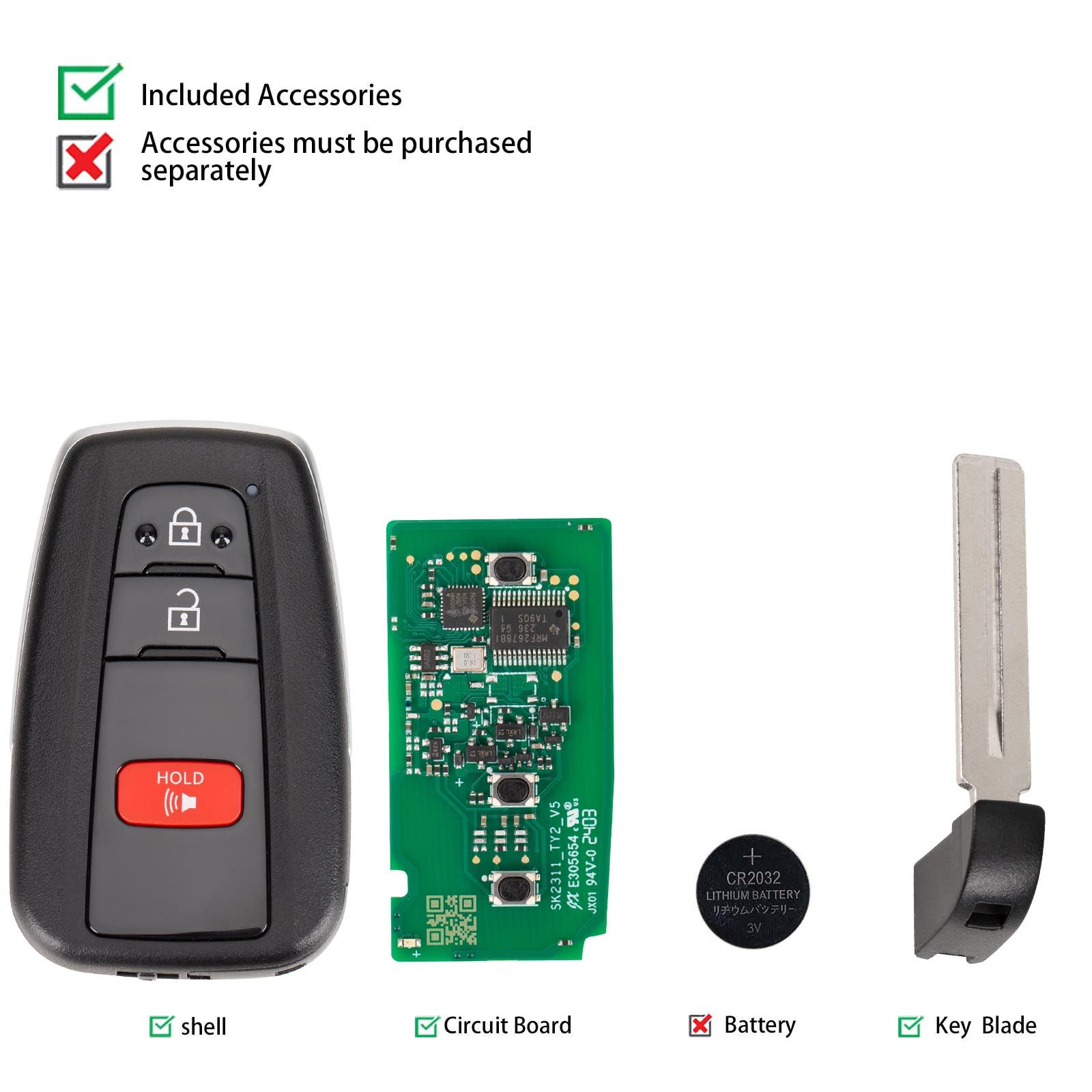 Autel IKEYTY8A3AL 3 boutons clé intelligente 315/433 MHz 5pcs / lot