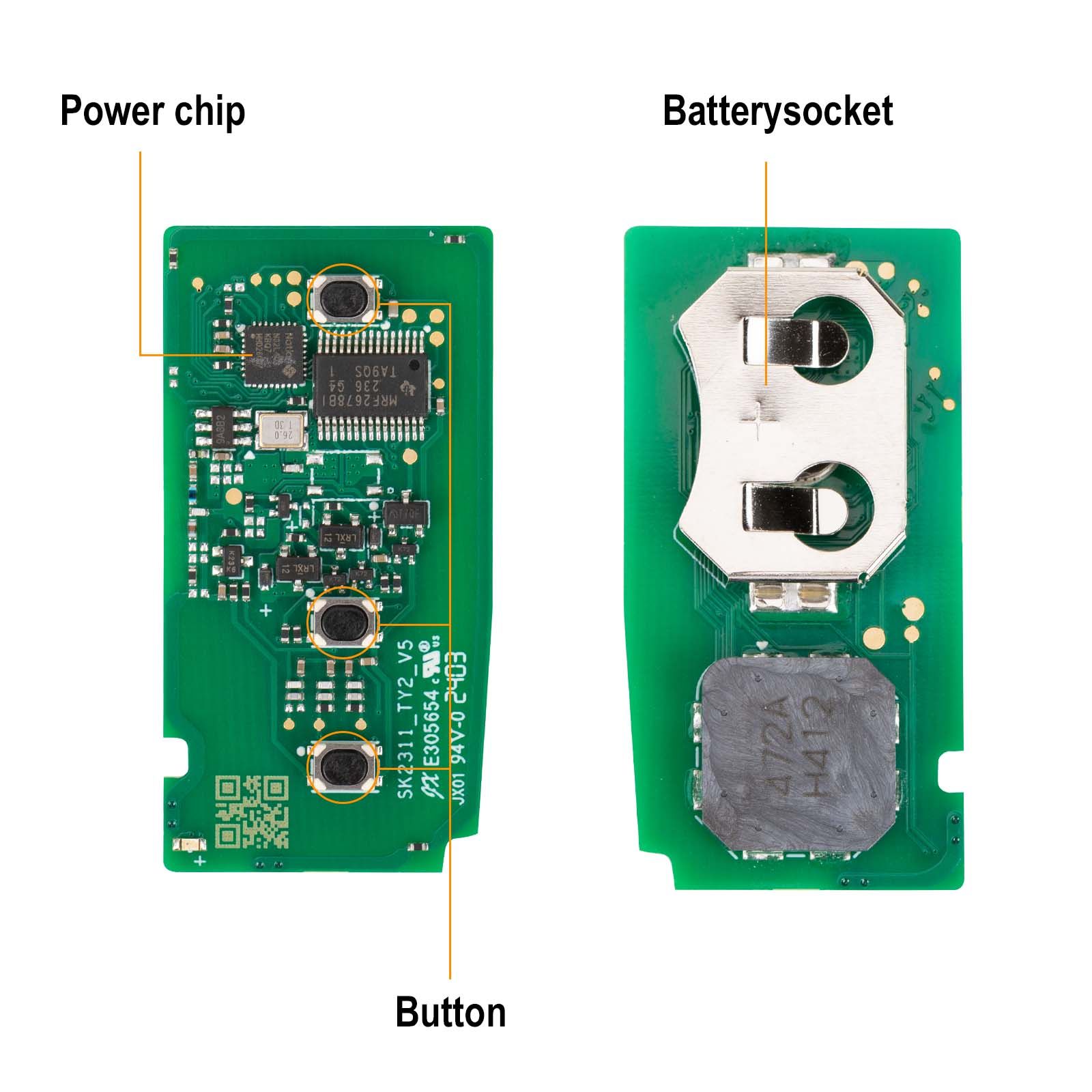 Autel IKEYTY8A3AL 3 boutons clé intelligente 315/433 MHz 5pcs / lot