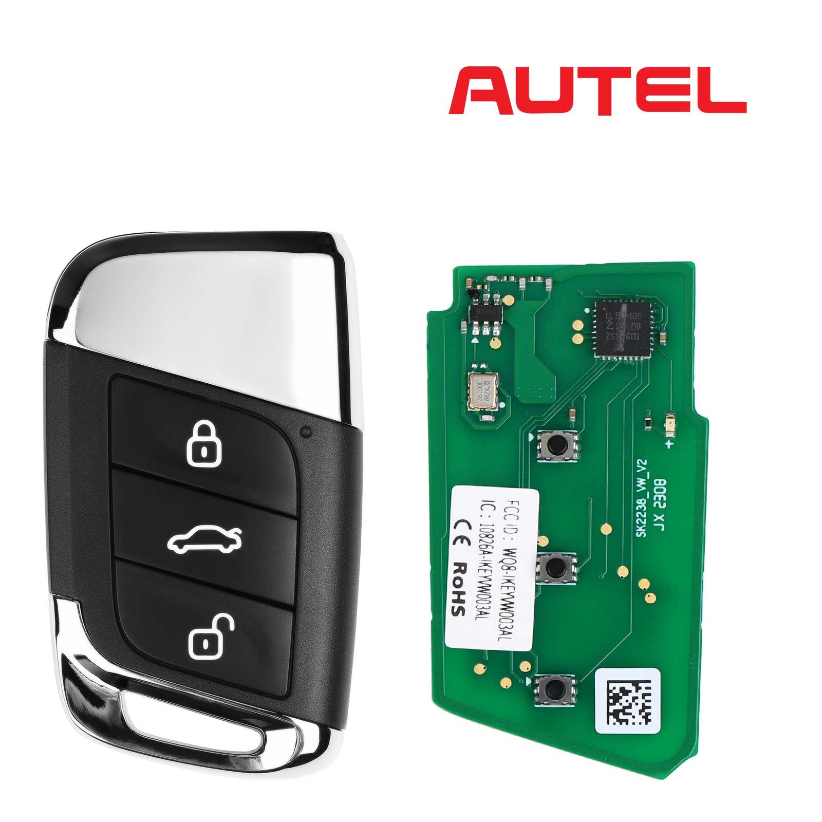 AUTEL IKEYVW003AL 3 boutons clé intelligente universelle 315/433 MHz 5pcs / lot