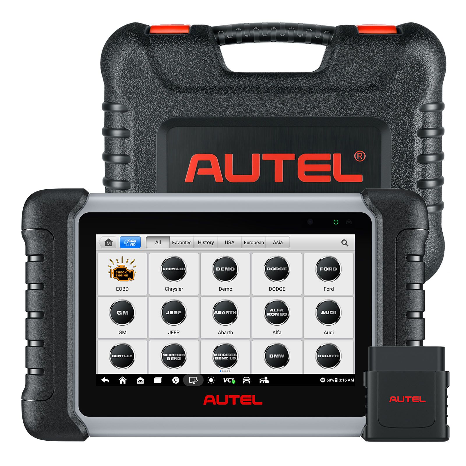 Autel MaxiCOM MK808BT PRO Outil de diagnostic de voiture, Tests actifs et scanner de contrôle bidirectionnel, 28+ services, FCA AutoAuth, Diagnostique sans fil